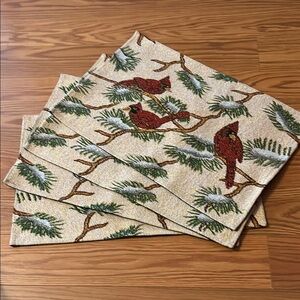 Cardinal and Pine Tree Placemats
